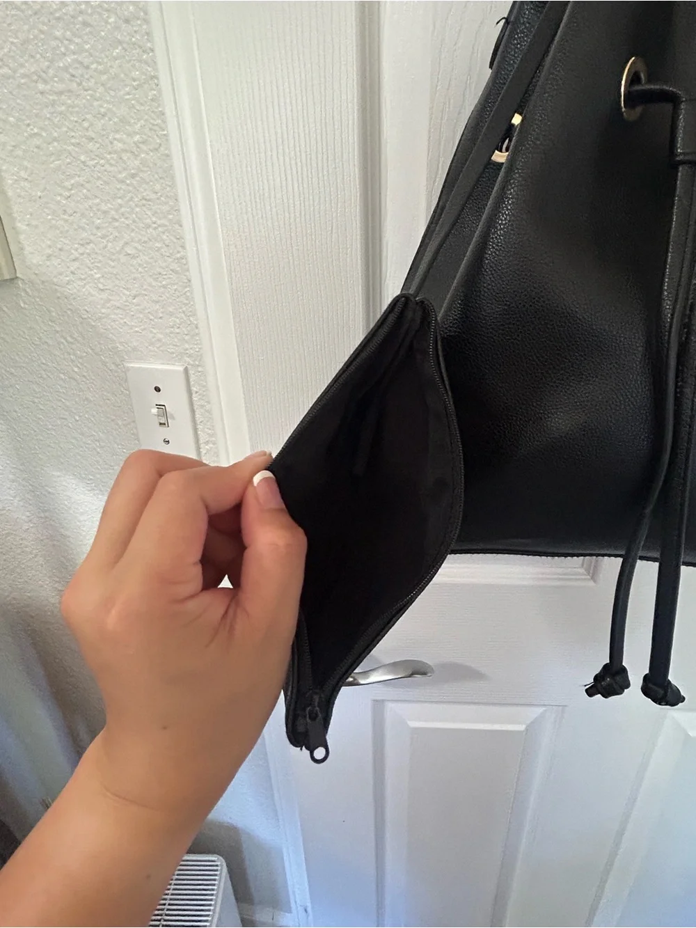 H&M Black Drawstring Bucket Crossbody Bag